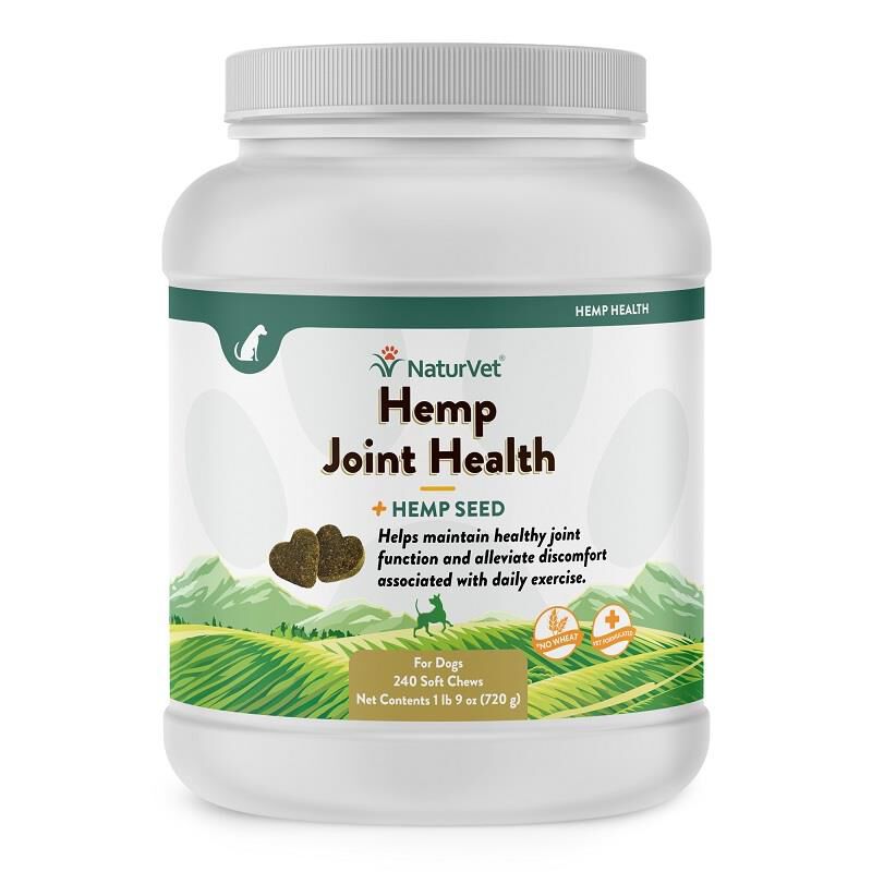 NaturVet Hemp Joint Health Plus Hemp Seed Soft Chews for Dogs, 240 Ct.