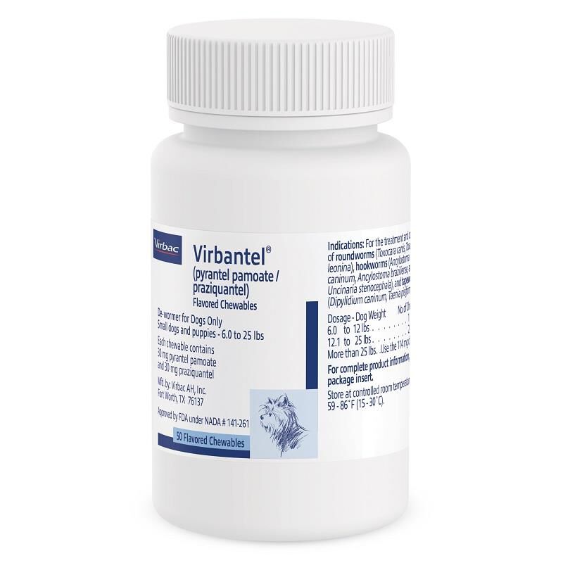 Virbantel 30 mg Chewable Tablet for Dogs 6-25 lbs