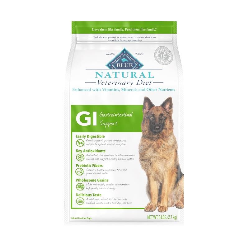 Blue Buffalo Natural Veterinary Diet GI Gastrointestinal Support Dry Dog Food, 6 lbs