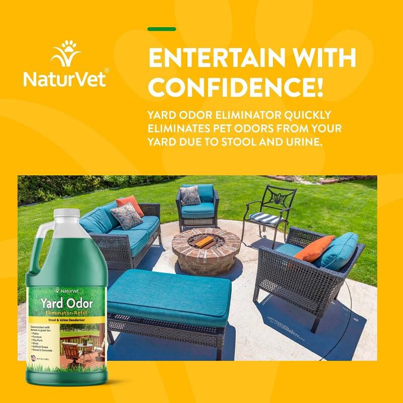 NaturVet Yard Odor Eliminator Stool and Urine Deodorizer Refill, 64 oz