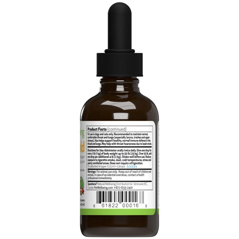 Pet Wellbeing Throat Gold for Dogs and Cats 2 oz