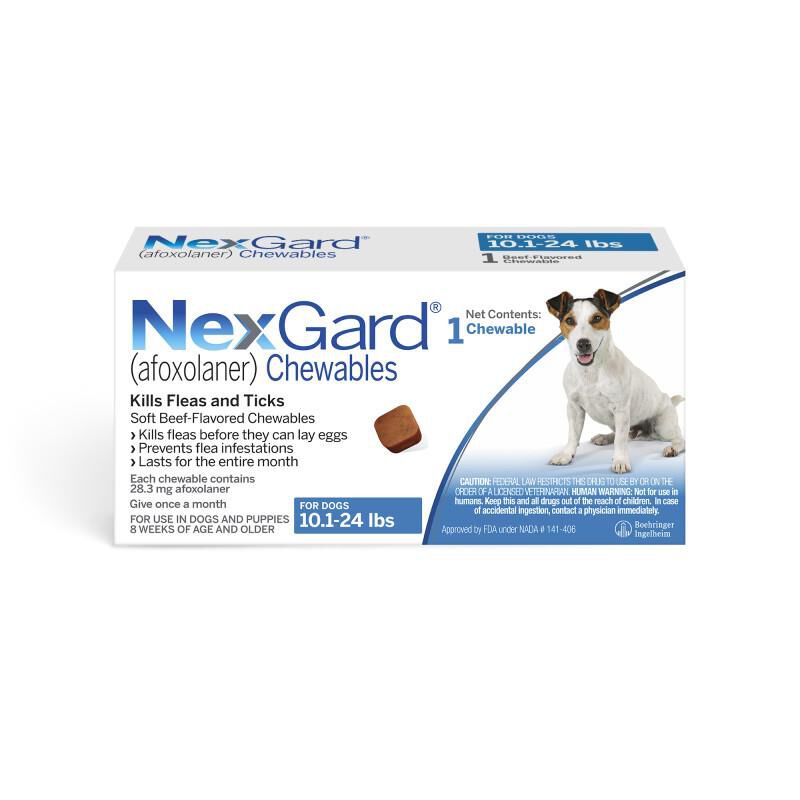 NexGard Chewable for Dogs 10.1 - 24.0 lbs, 1 Month Supply