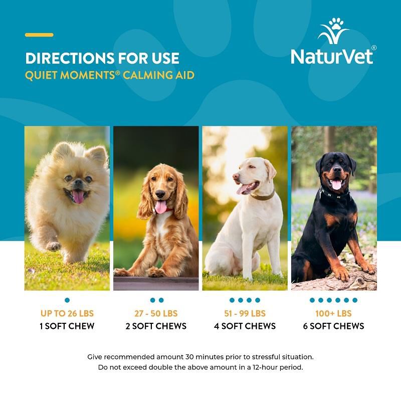 NaturVet Quiet Moments Calming Aid Plus Melatonin, 65 Soft Chews