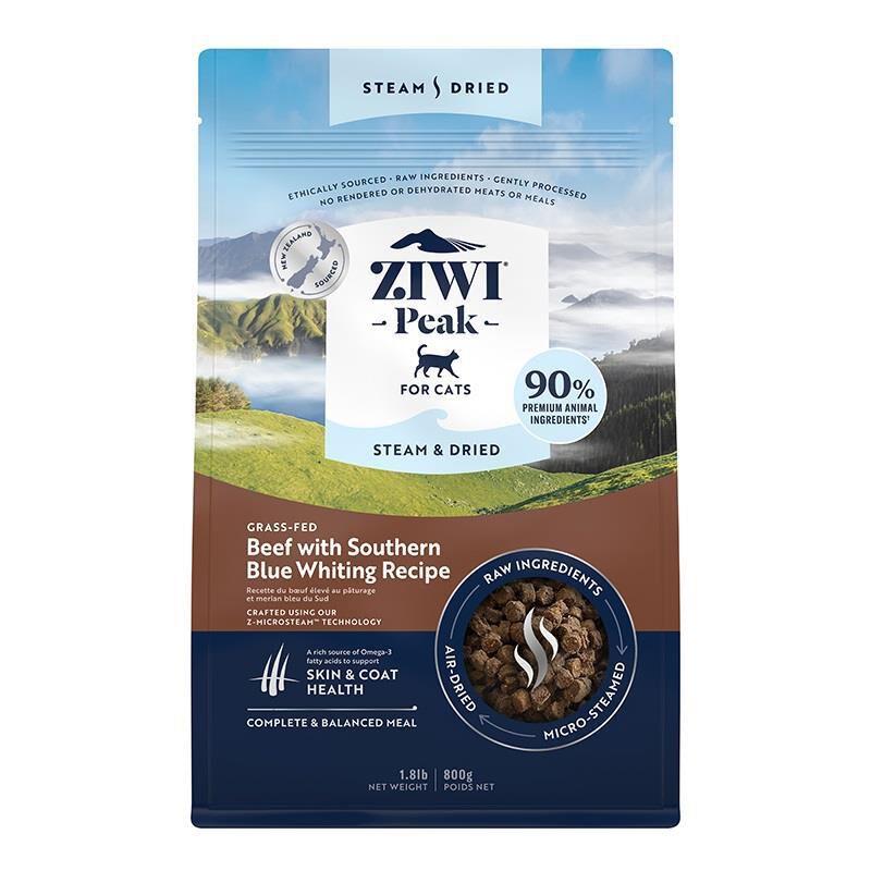 ZIWI Peak Steam & Dried Beef with Southern Blue Whiting Recipe Cat Food