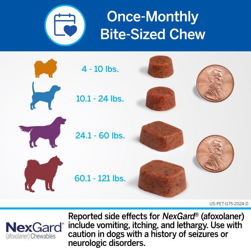 NexGard Chewable for Dogs 24.1-60 lbs, 6 Month Supply