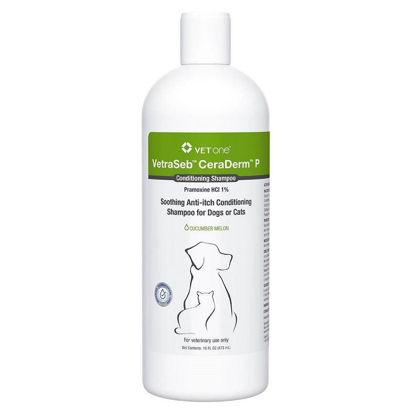 VetraSeb CeraDerm P Anti-Itch Conditioning Shampoo for Dogs or Cats 16 oz