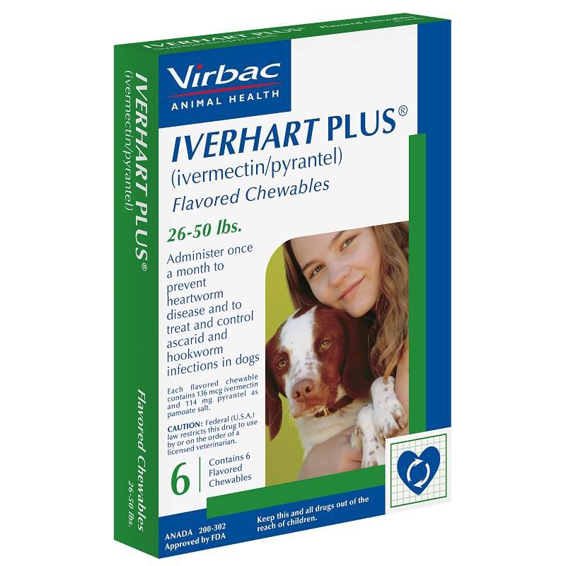 Iverhart Plus 26-50 lbs  6 Month Supply Green