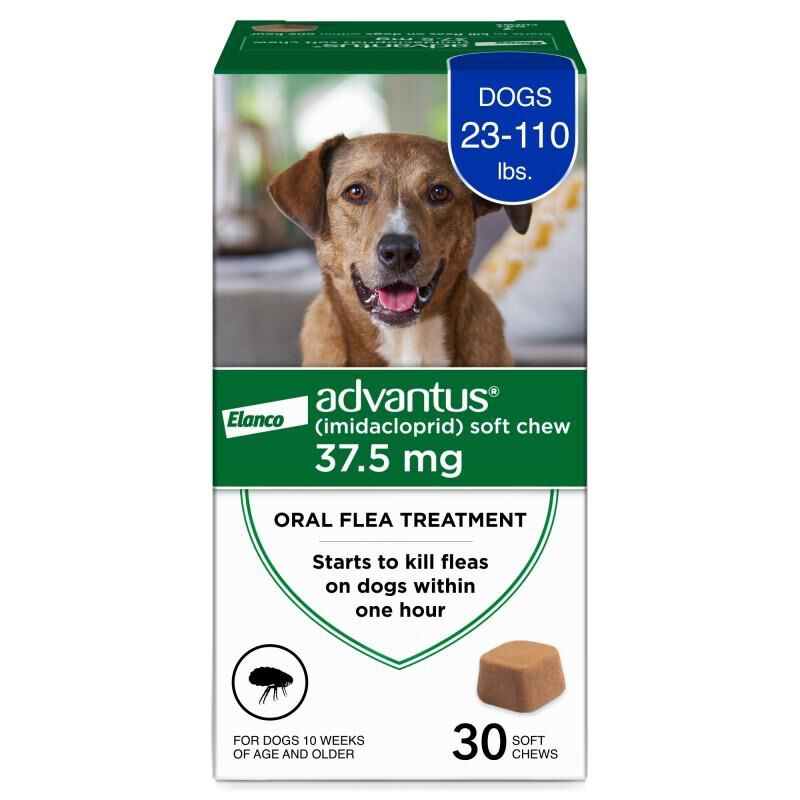 Advantus Oral Flea Treatment Soft Chews for Dogs, 37.5 mg for Large Dogs (23-110 lbs) 30 Ct.