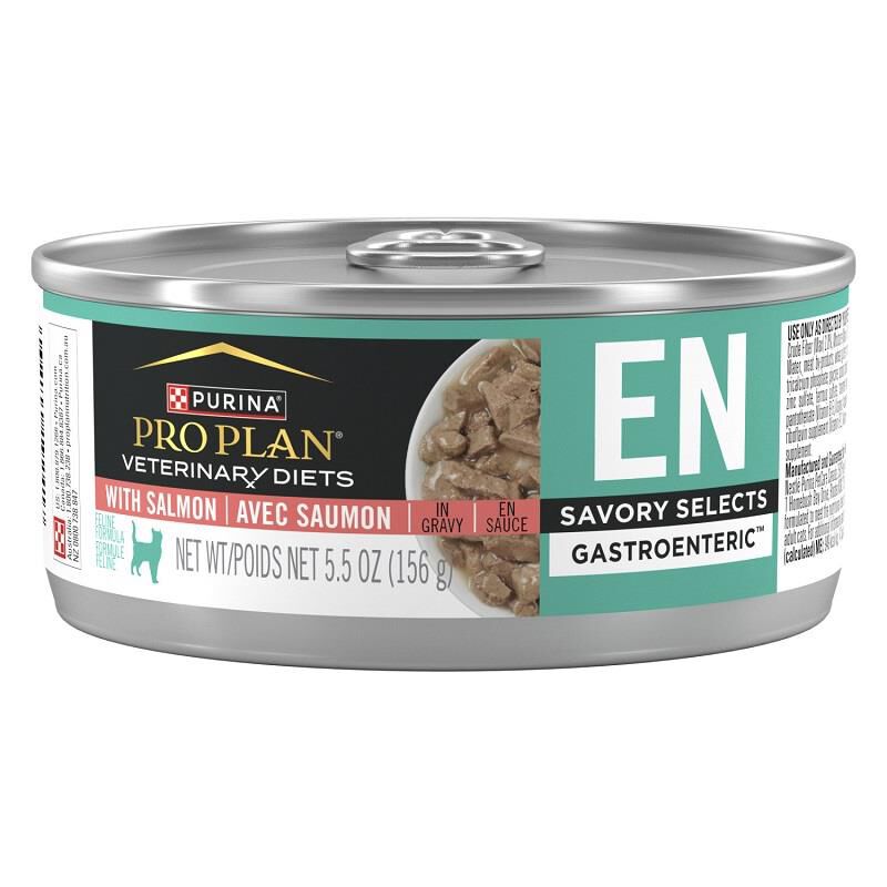 Purina Pro Plan Veterinary Diets EN Gastroenteric Savory Selects with Salmon in Sauce Wet Cat Food, 24 x 5.5 oz cans