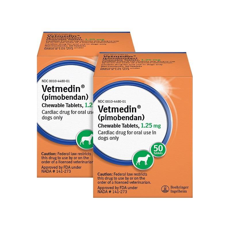 Vetmedin Chewable Tablets 1.25 mg, 100 Ct. (2 Pack)