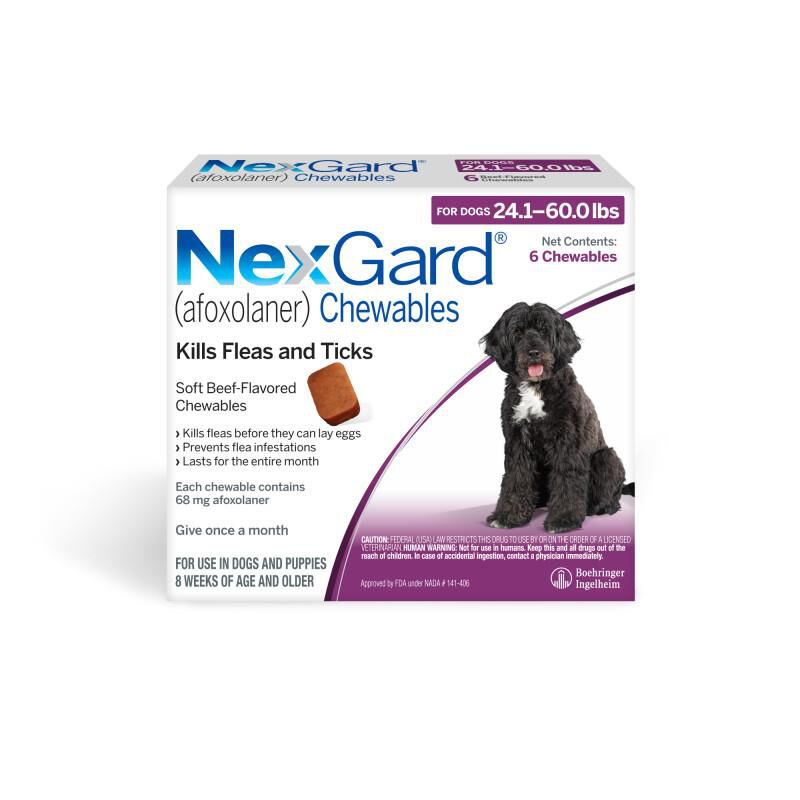 NexGard Chewable for Dogs 24.1-60 lbs, 6 Month Supply