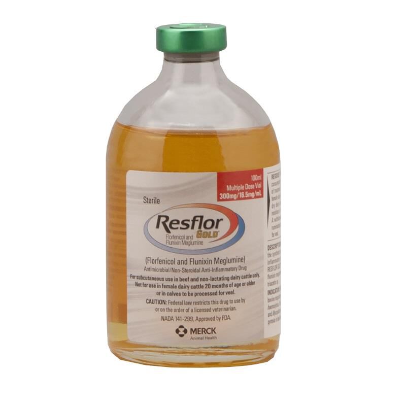 Resflor Gold (Florfenicol and Flunixin Meglumine) Injectable for Cattle
