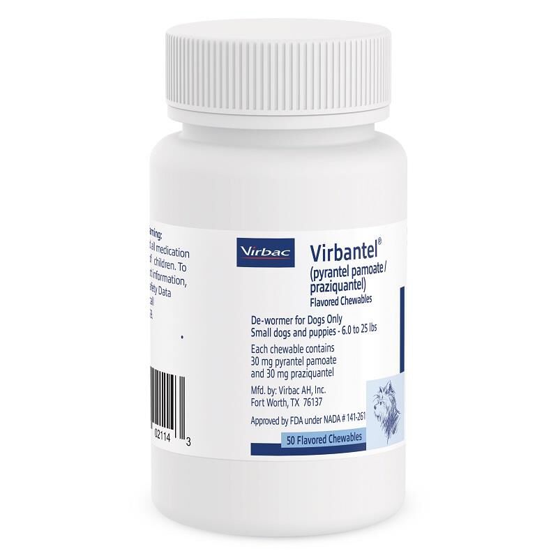 Virbantel 30 mg Chewable Tablet for Dogs 6-25 lbs