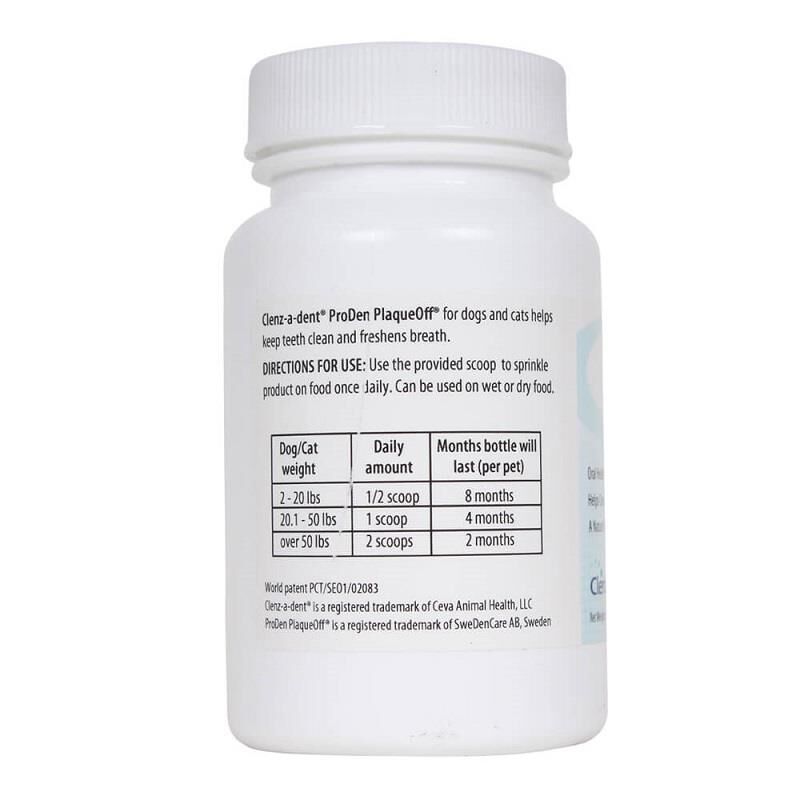 Clenz-A-Dent ProDen PlaqueOff for Dogs and Cats, 40 g