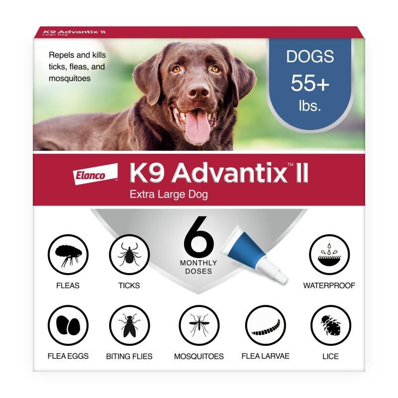 K9 Advantix II Flea and Tick Treatment for Extra Large Dogs, 6 Monthly Treatments