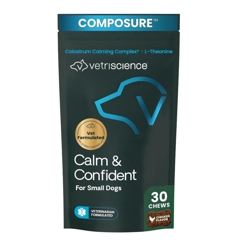 VetriScience Composure Calm & Confident Calming Supplement for Small Dogs, 30 Chicken Flavor Chews
