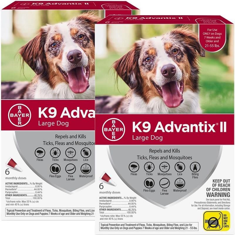 K9 Advantix II  21 - 55 lbs 12 Month Supply Red