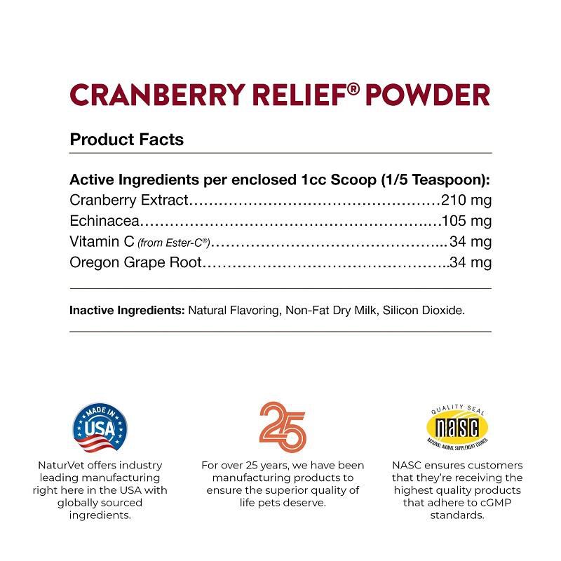 NaturVet Cranberry Relief Powder, 50 gm