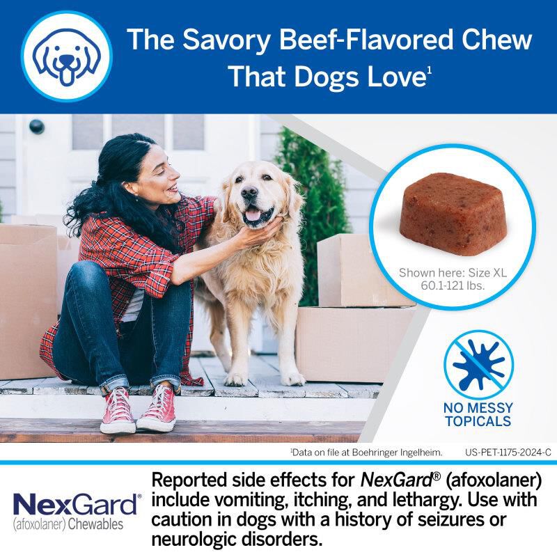 NexGard Chewable for Dogs 24.1-60 lbs, 6 Month Supply