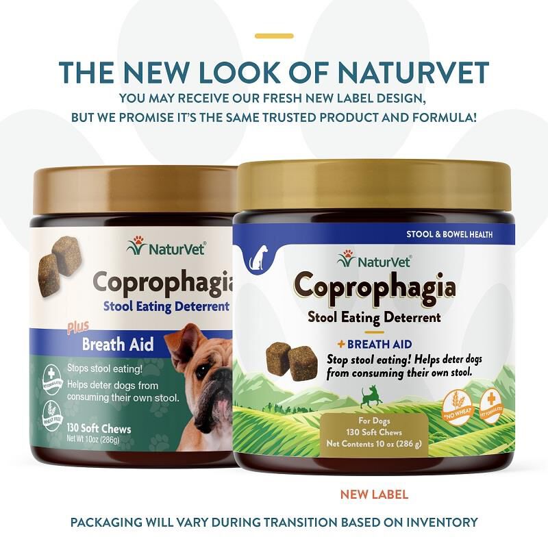 NaturVet Coprophagia Stool Eating Deterrent Plus Breath Aid, 130 Soft Chews