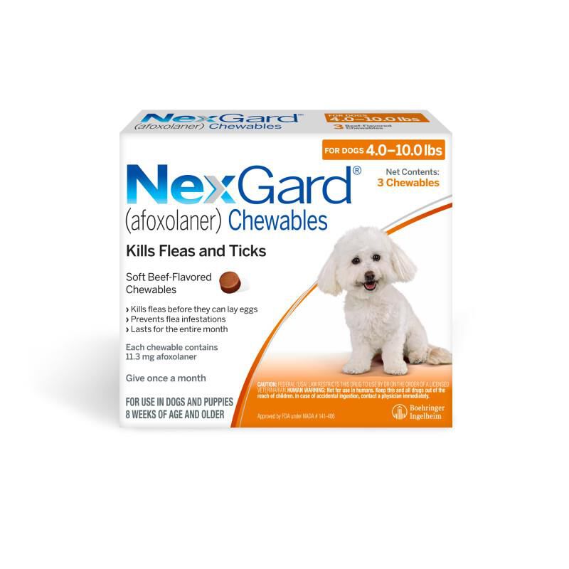 NexGard Chewable for Dogs 4-10 lbs, 3 Month Supply